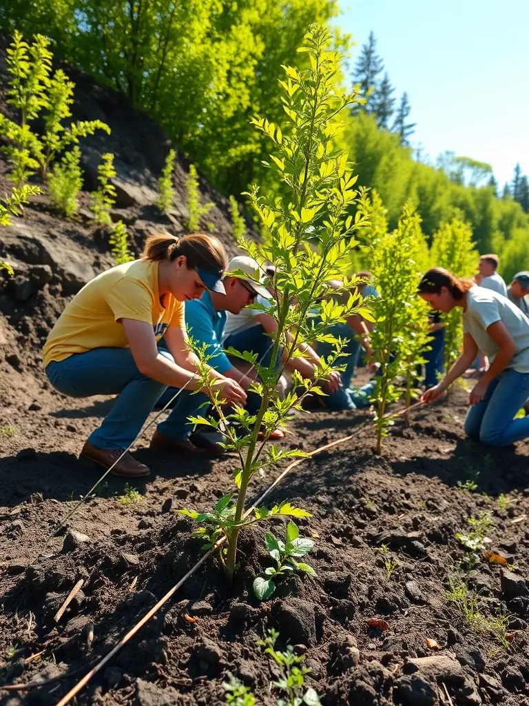 An image showcasing a wildlife conservation project undertaken by the association, such as habitat restoration or species monitoring, highlighting the commitment to environmental stewardship.
